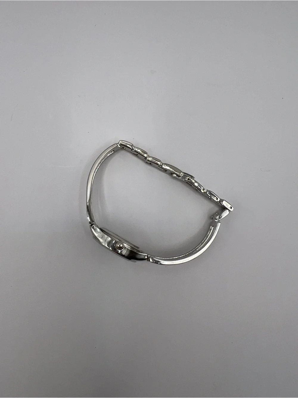 Snowman Silver Tone Bangle Cuff Watch Christmas Festive Jewelry